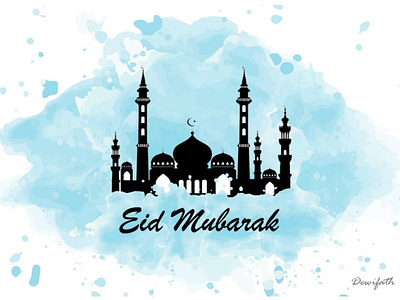 Happy eid mubarak graphic design greeting card illustration