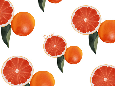 Orange pattern illustration pattern pattern art procreate
