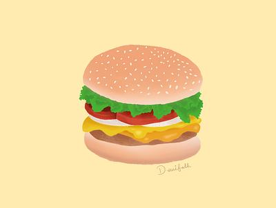 Yummy burger food illustration illustration procreate