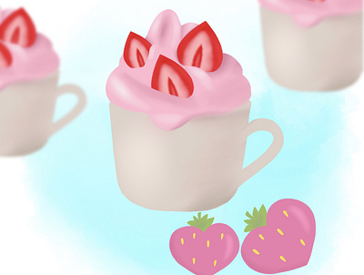 Strawberry ice cream digitalart food illustration food illustrator ice cream illustration procreate