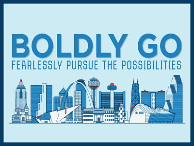 Boldly Go - Marketing Conference bold city conference fearlessly go landscape marketing possibilities pursue skyline