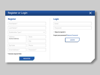 UI - Southern Cross flat login register simple ui