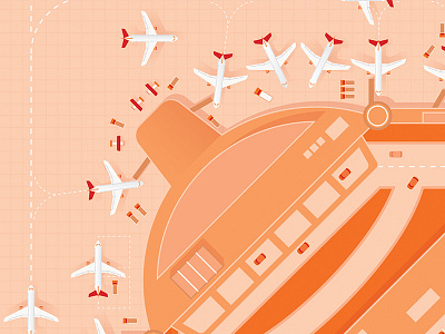 Airport Project - Cover airport aviation cars jets orange planes runway