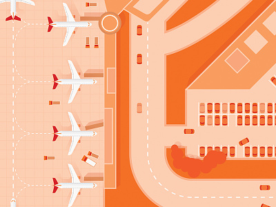 Airport Project - Cover #2 airport aviation cars jets orange planes runway