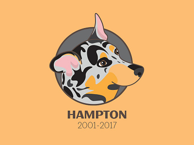 Hampton 2001-2017 blue dog face hampton healer in peace puppy rest rip