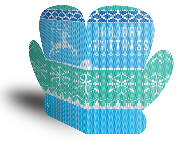 2017 Company Holiday Card snow deer greeting knitted company card holiday