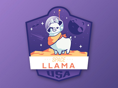 Space Llama badge llama patch space
