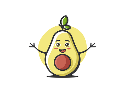 avocado adobe adobe illustrator avocado branding cartoon design fruit identity illustration logo logo designs