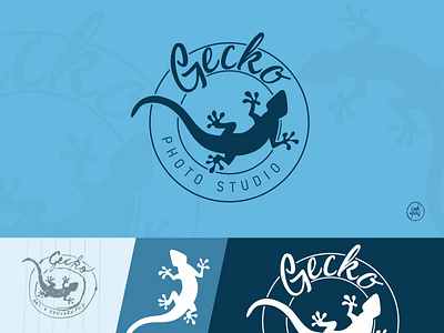 Gecko blue branding design logo simple vector