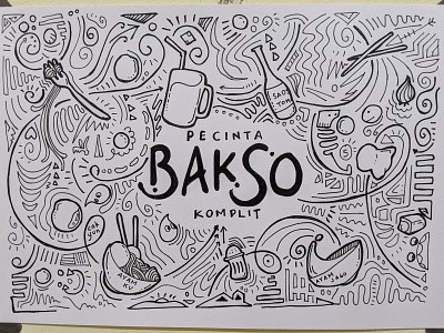 Bakso art artist branding design doodle doodleart draw drawing food simple