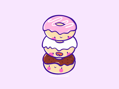 Happy Donuts adobe illustrator draw design digital art drawing illustration ipad kawaii pastel