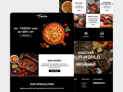 Tasico food Landing page food ui design landing page ui uiux