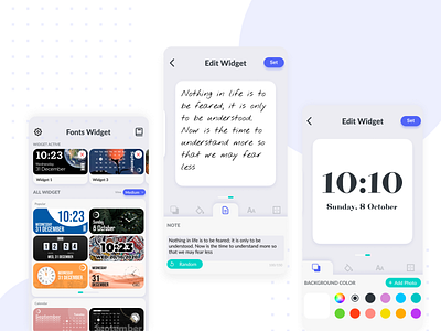 Font Widget IOS app ui design font widget app ui app uiux