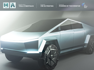 Tesla Cyber Truck 3d modeling 3d print 3d rendering autodesk maya design icon illustration