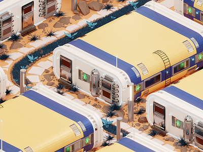 A Day in Mars City (2030) 3d blender isometric mars space