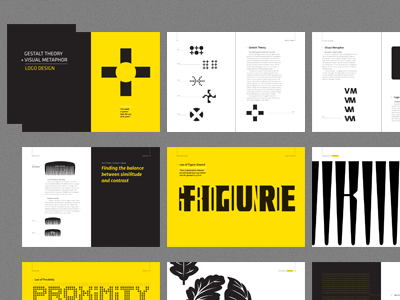 Gestalt Theory book indesign infographic information design layout logo print psychology research spreads typography