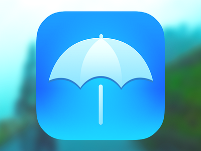 RainyDay App Icon @2x app drop flat icon rain rainyday umbrella weather