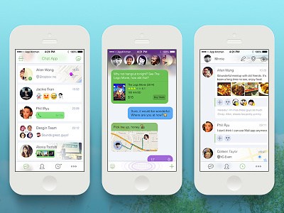 [PSD]Smart Chat App chat conversation feeds location messaging messenger smart timeline voice whatsapp