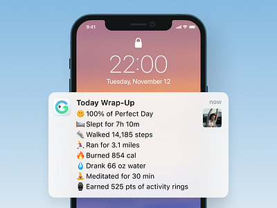 Daily Wrap-Up daily routine fitness health life notificaiton routine today