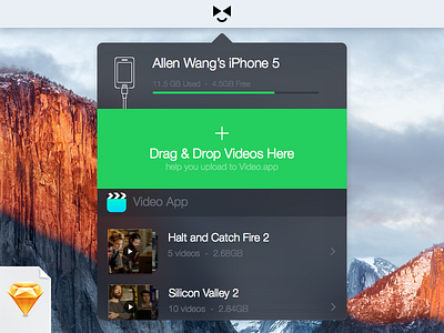 [Sketch] Tiny mac app interface app freebie interface iphone mac macapp menubar sketch video