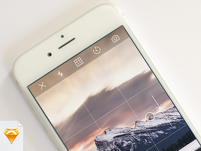 [Sketch]Camera UI app camera countdown flash freebie grid interface sketch