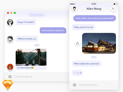 [Freebie] Messenger UI .sketch bubble chat freebie groupchat imessenger interface messenger sketch ui