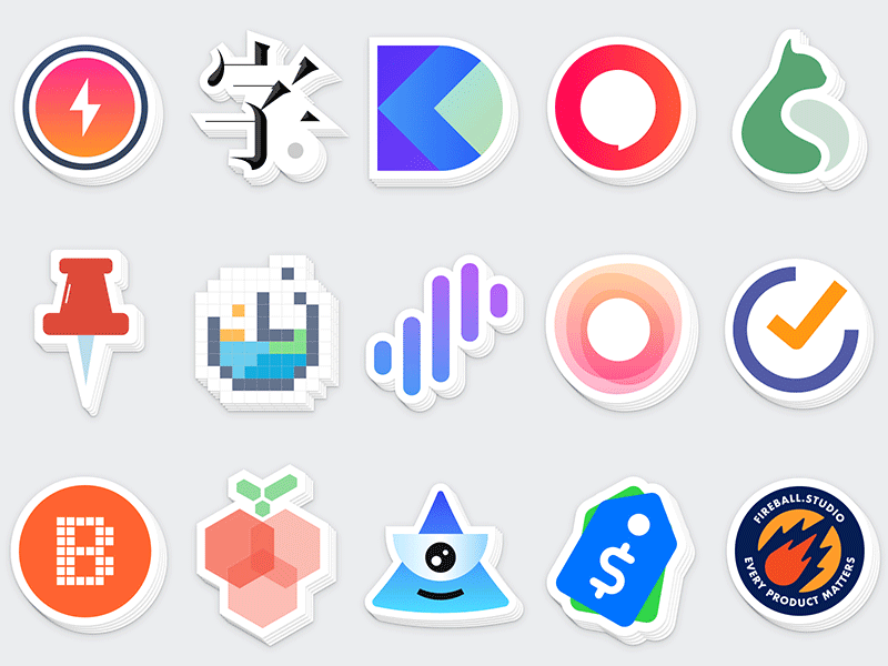 App logo sticker app app icon fireball logo sticker