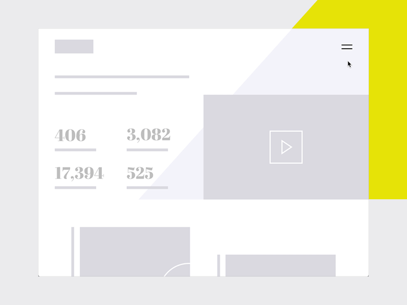 Navigation Interaction animation interaction menu navigation web wireframe