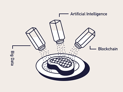 Startup recipe ai artificial intelligence big data blockchain illustration machine learning recipe startup steaks