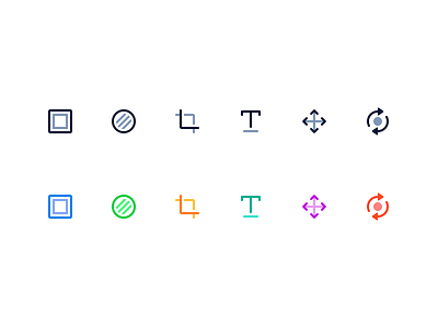 Icons for photo editing.