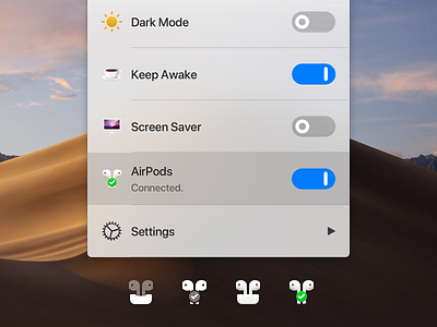 One Switch - AirPods Connect airpods bluetooth mac app menu bar oneswitch switch