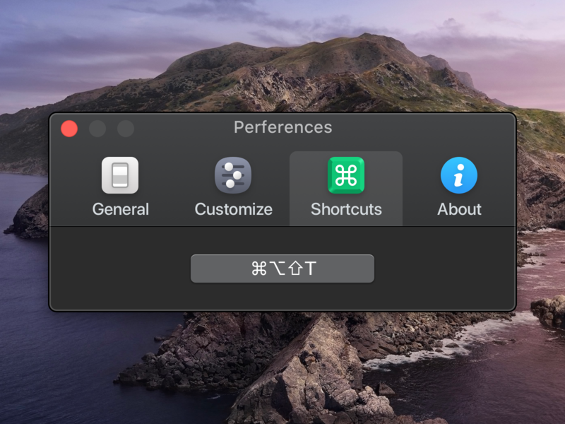 Toolbar Icons for One Switch about command commander customize general macapp macos preferences shortcuts toolbar toolbar icons