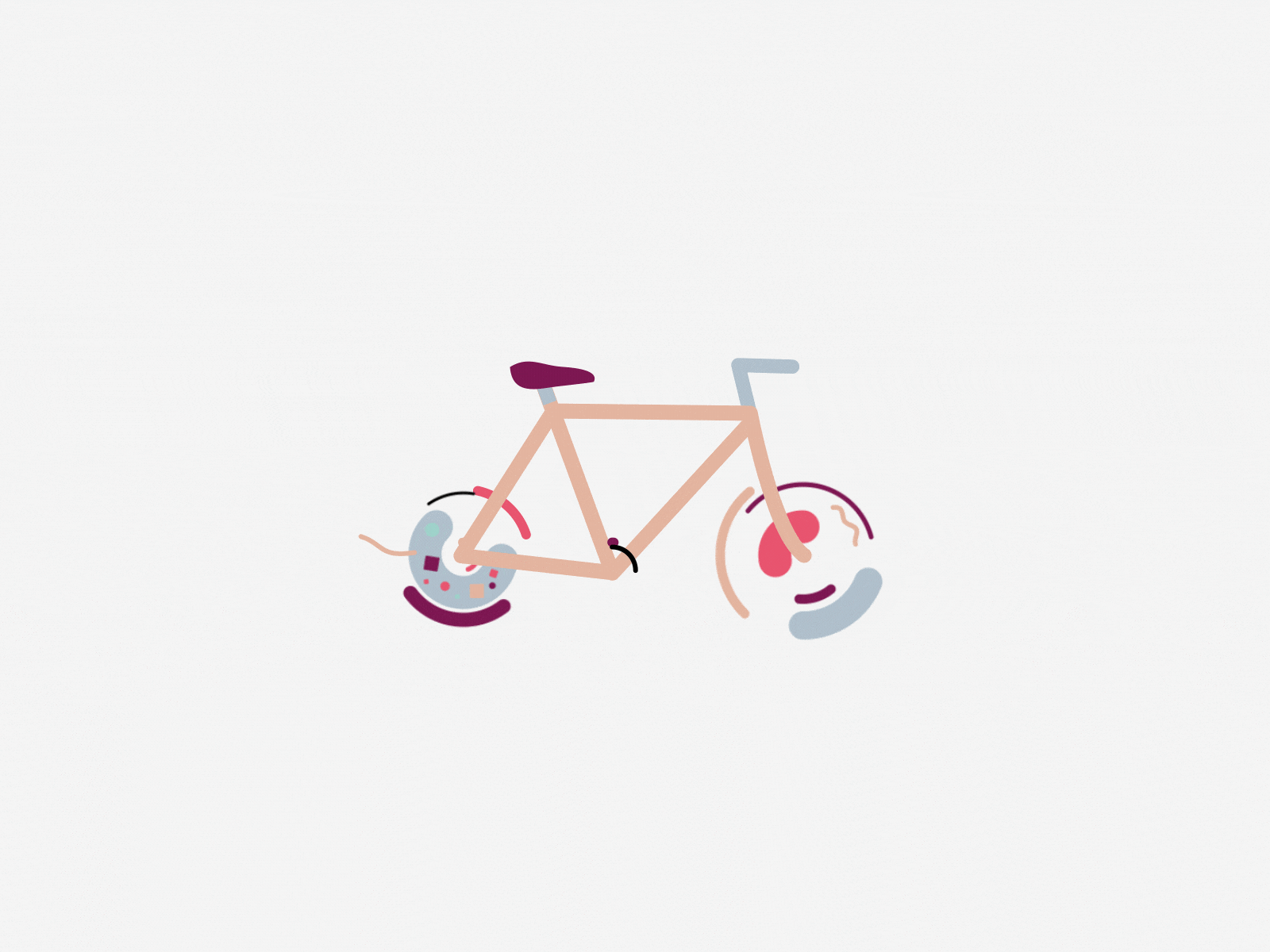 Bicycle Race animation design flat icon illustration minimal ui ux vector web