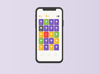 Dots cards game design flat game game design minimalist mobile mobile game ui ux