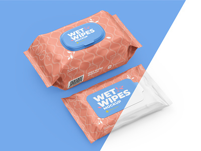 Wet Wipes Mockup, large and small packaging