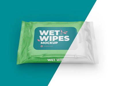 Wet Wipes Mockup. Half side view