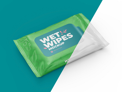 Wet Wipes Mockup. Angled view