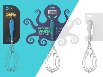 Kitchen Whisk Any Shape Label Mockup