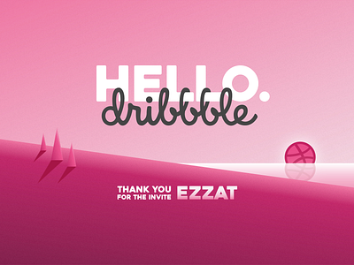 Hello dribbble adobe illustrator affinity designer clean design dribbble dribbble invite gradient hello invite landscape logo thank you thanks vector