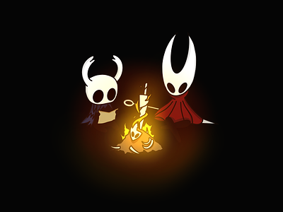 Hollow Souls bonfire dark souls hollow knight hornet illustration souls the knight