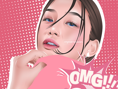 Vector Pop Art Portrait design girl illustration illustration vector