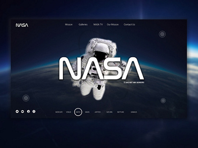 NASA website UI UX design concept banner design graphic design ui userinterface ux web webdesign