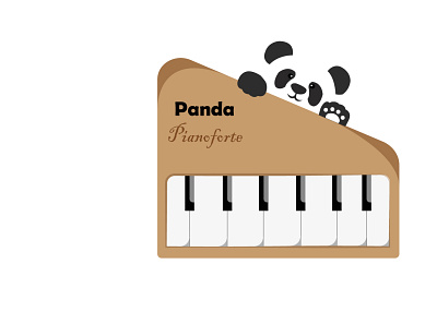 Calm Tune design dribbble best shot flat icon logo music panda logo piano