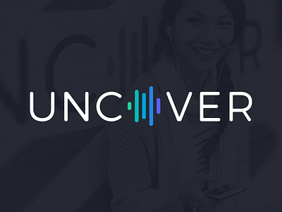 Uncover Logo audio audio waves logo logotype podcast uncover studios