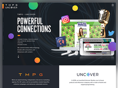 TMPG • Uncover Website agency header homepage landing page site website