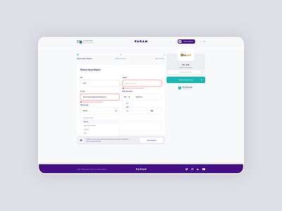 PARAM - Sanal POS Sistemi fintech payment page ui ux virtual pos