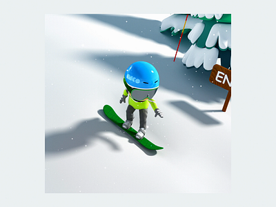 ski 3d animation c4d motion graphics ski ui