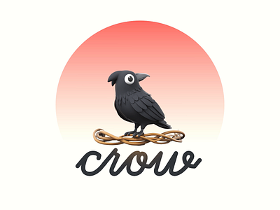 Happy Crow 3d animation c4d crow design gift icon ui uilab