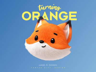 Turning Orange 3d animation branding c4d fox gift icon logo ui