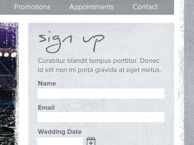 Bridal Website texture web design
